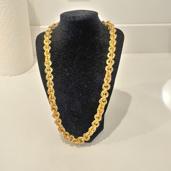 Vintage Givenchy Gold Plated Chunky Thick Gold Plated Necklace 24” Long One Size - Picture 13 of 13